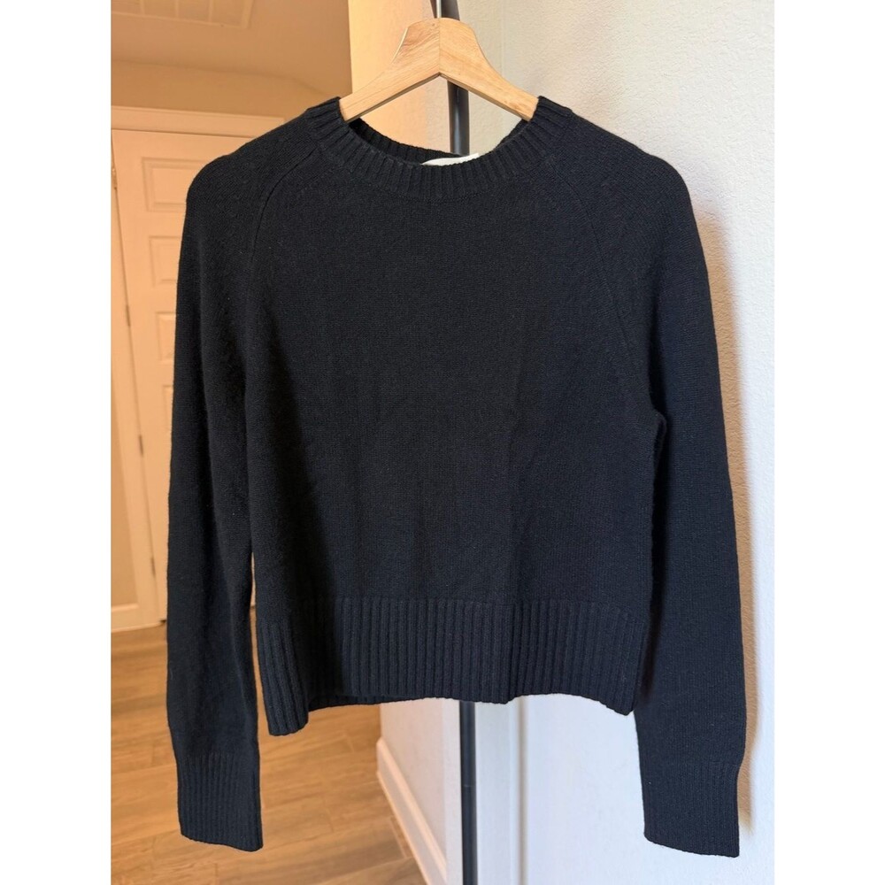 Everlane Black Boxy Crew Crewneck Cashmere Women's Sweater MSRP:$228